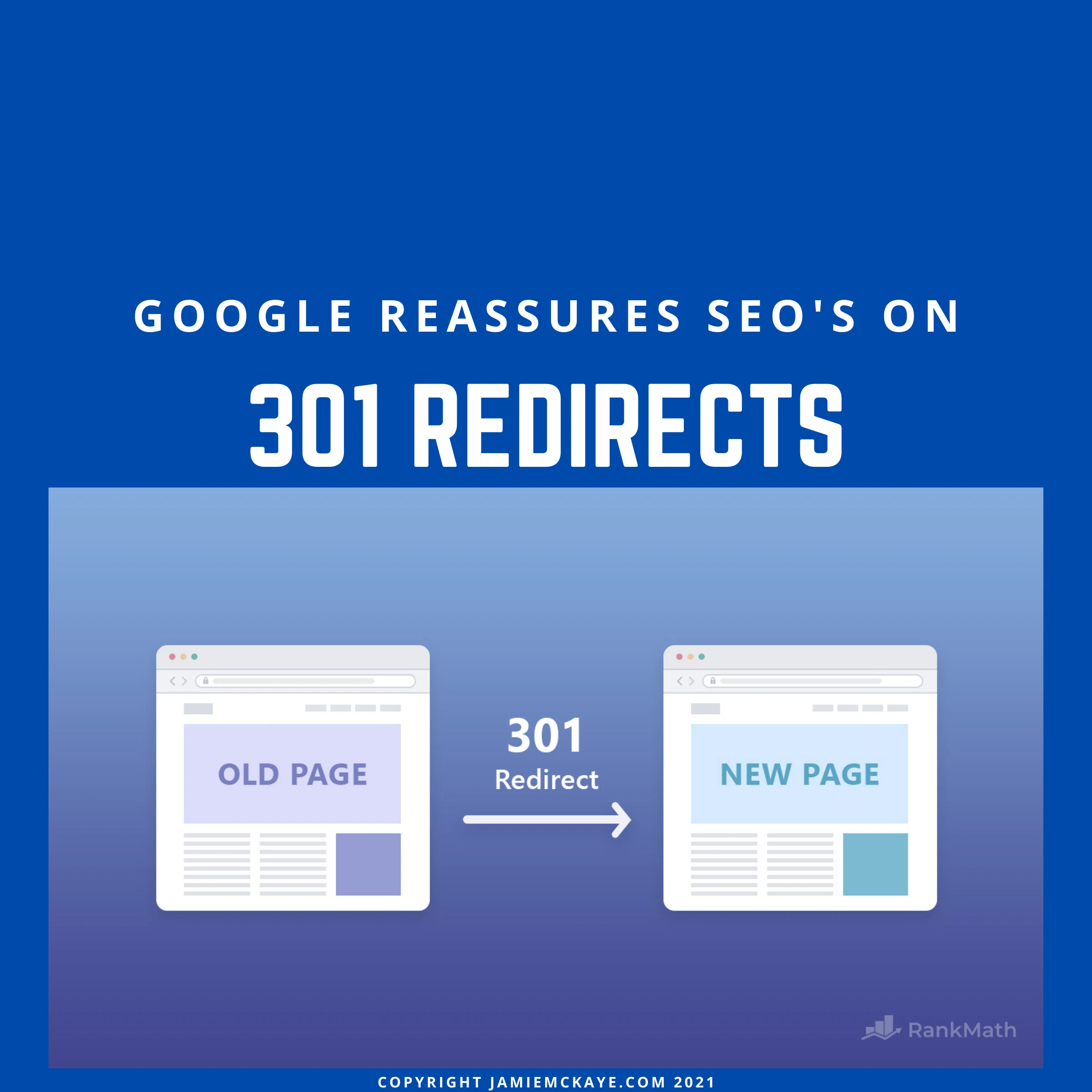 Banner title for article google reassures SEO on 301 redirects