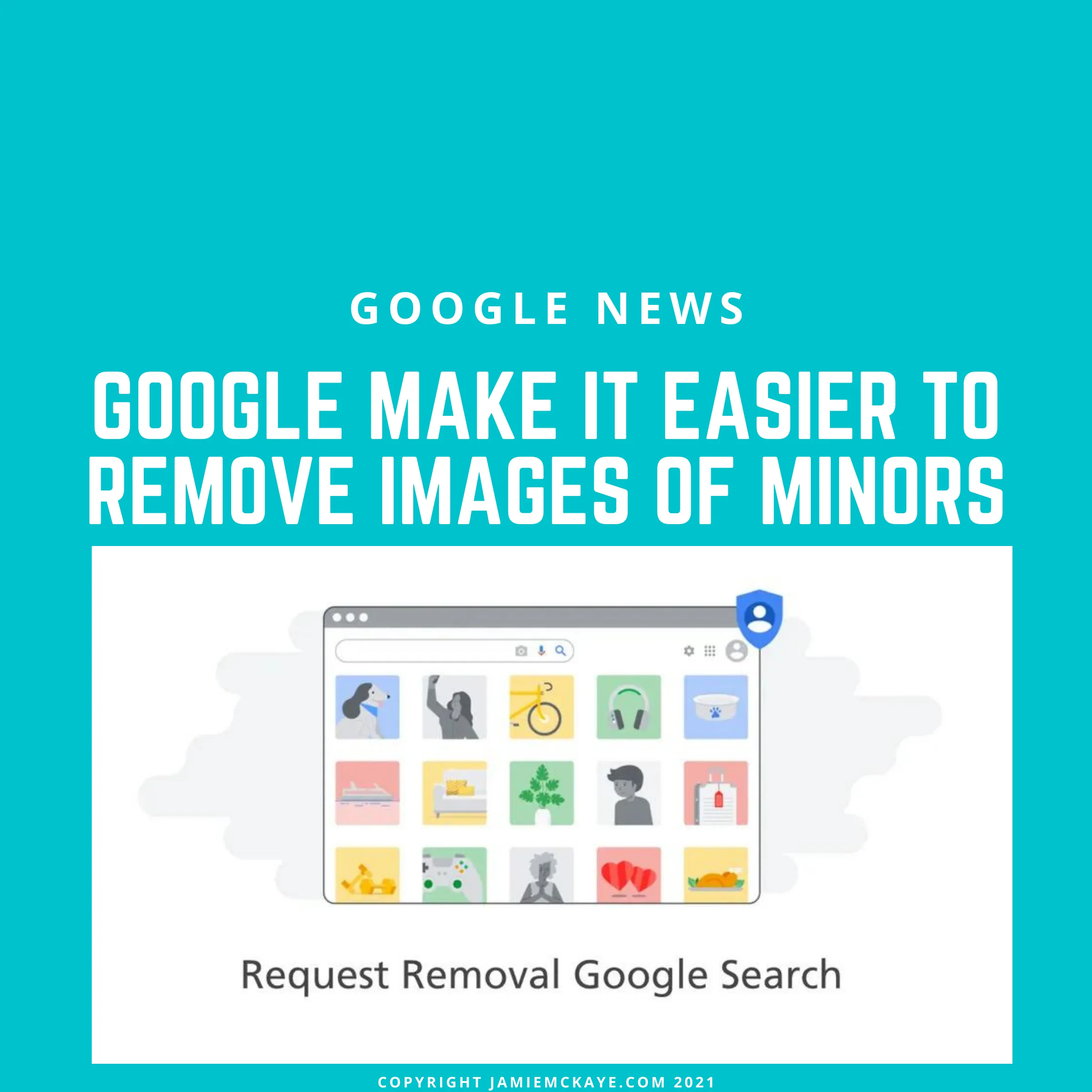 Removing images of Minors from Google search news banner