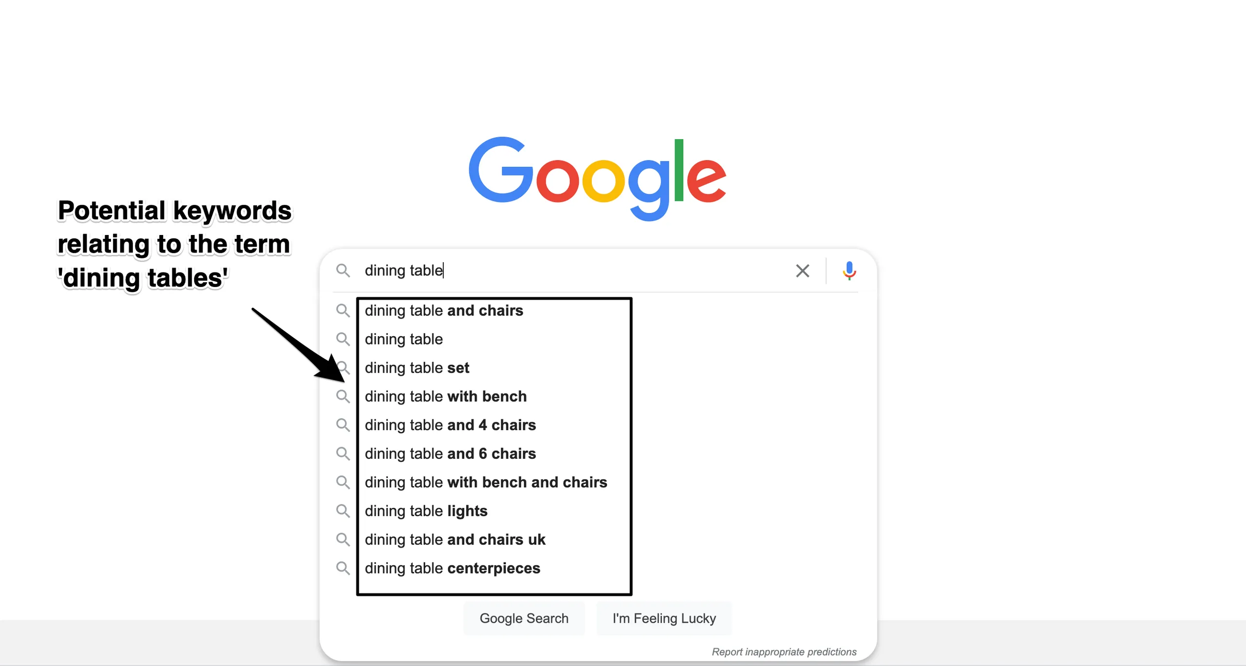 Google autocomplete example